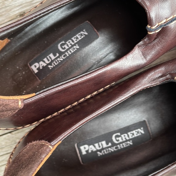 Paul Green Munchen Brown Suede & Leather Sz 5.5 Driving Shoes Square Toe Women’s - Picture 6 of 8